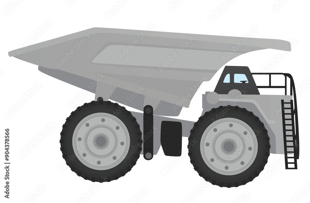 Grey dump truck. vector illustration Grey dump truck. vector illustration