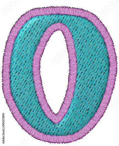 Uppercase Playful Patchwork Alphabet stitched craft letter O