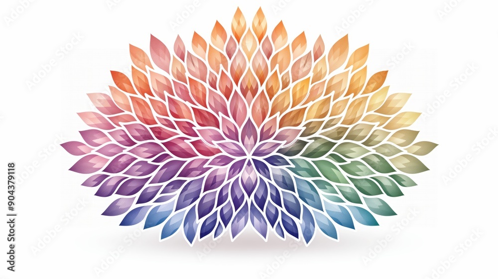 Obraz premium Abstract Optical Illusion: Colorful Symmetric Design on White Background 