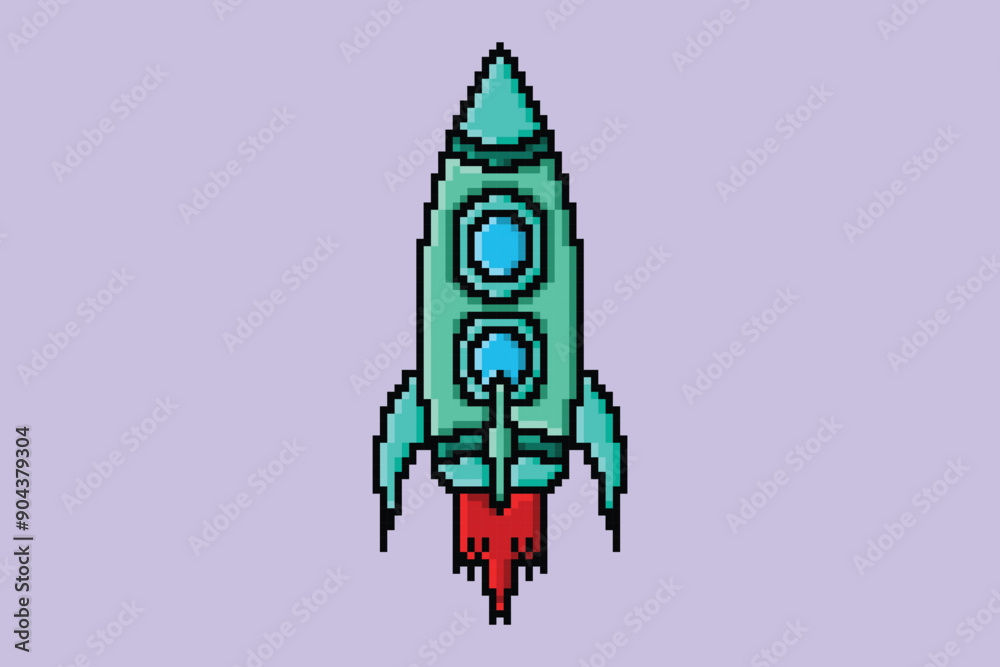 Pixel art spaceship design vector Pixel art spaceship design vector
