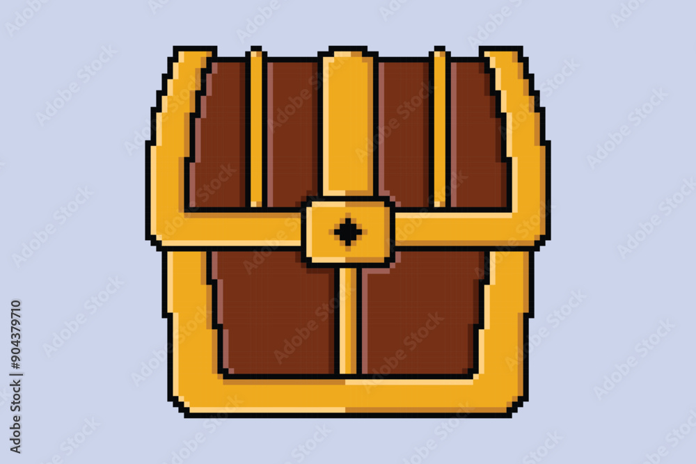 Pixel art treasure chest. illustration 8 bit with white background ...