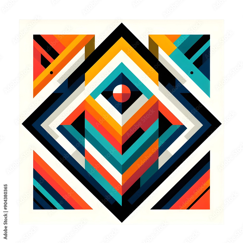 Vibrant Colorful Geometric Shapes Abstract Square Patterns  Microstock Image