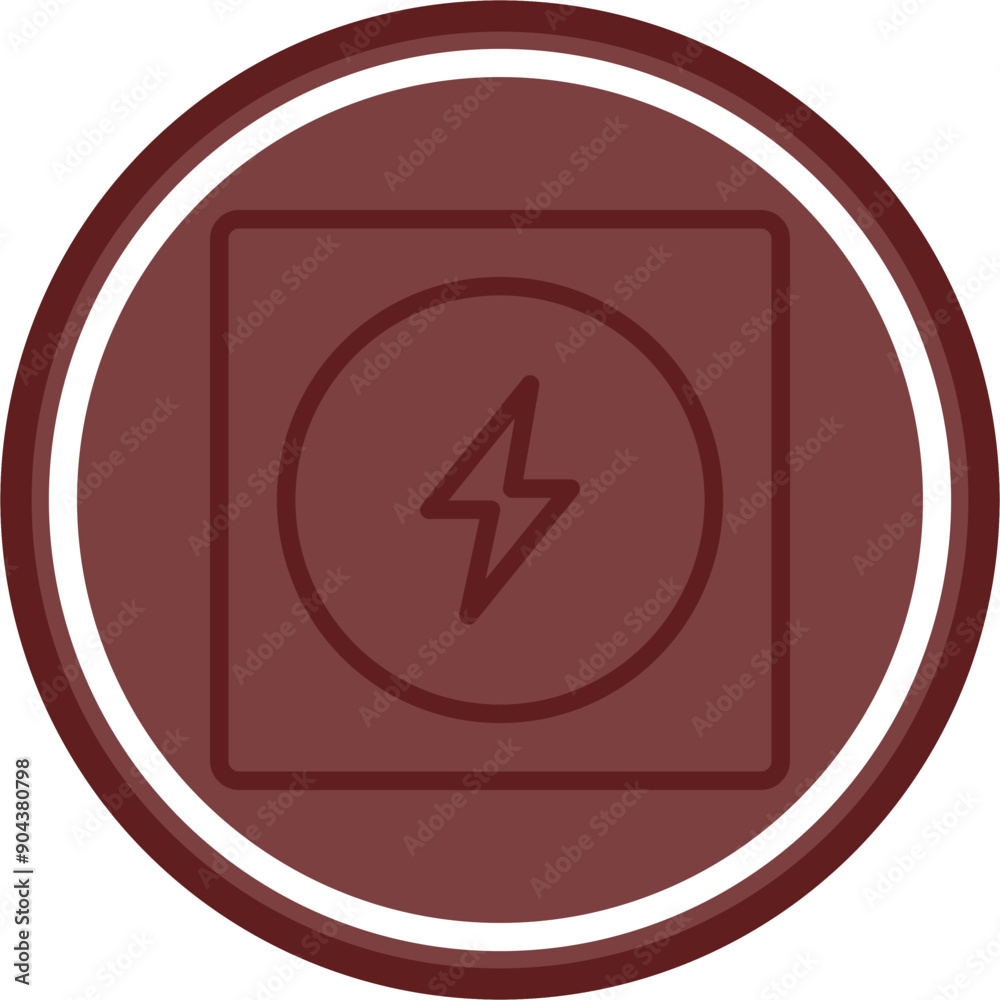Electricity Vector Line Double Circle Maroon Electricity Vector Line Double Circle Maroon