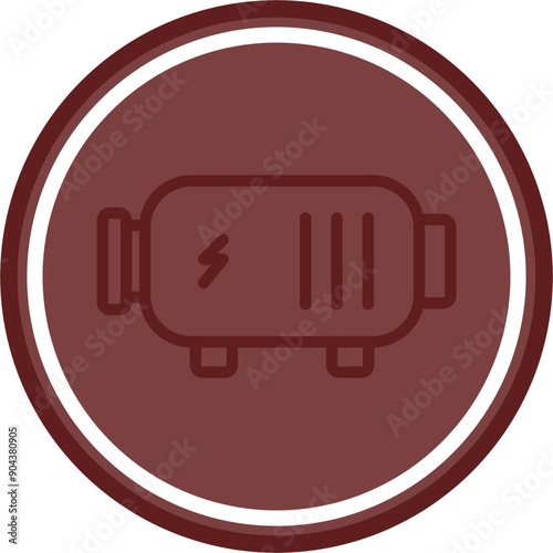 Pump Vector Line Double Circle Maroon