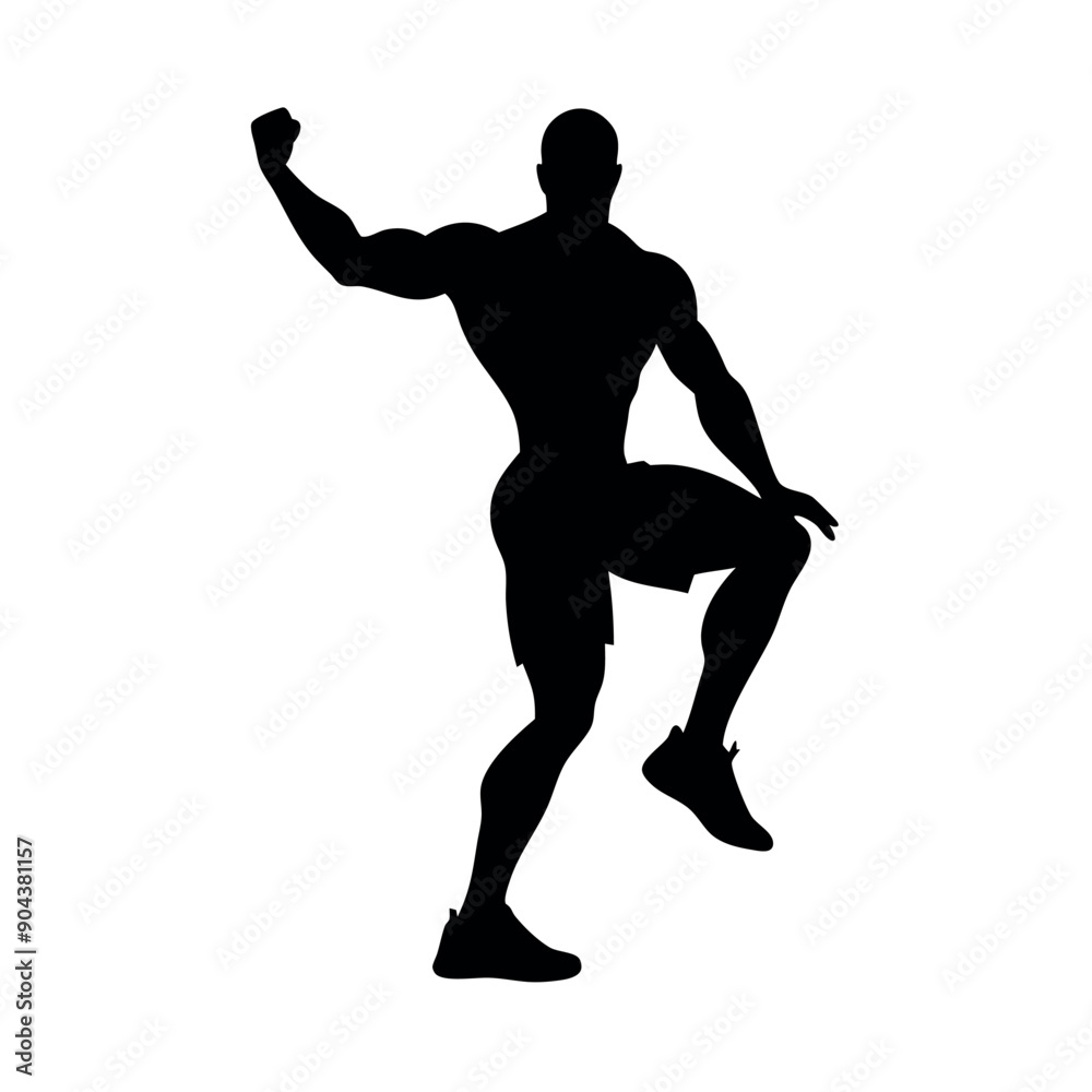 a body builder doing excersise vector silhouette, isolated white background a body builder doing excersise vector silhouette, isolated white background