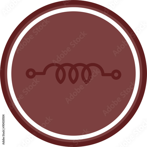 Inductor Vector Line Double Circle Maroon