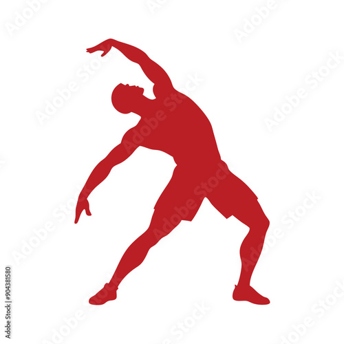 a body builder doing excersise vector silhouette, isolated white background