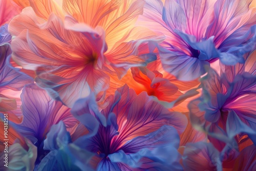 Abstract floral patterns with vibrant colors, floral design, artistic bloom