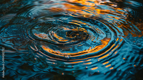 Close-up of a whirlpool with abstract, spiraling water patterns and reflections