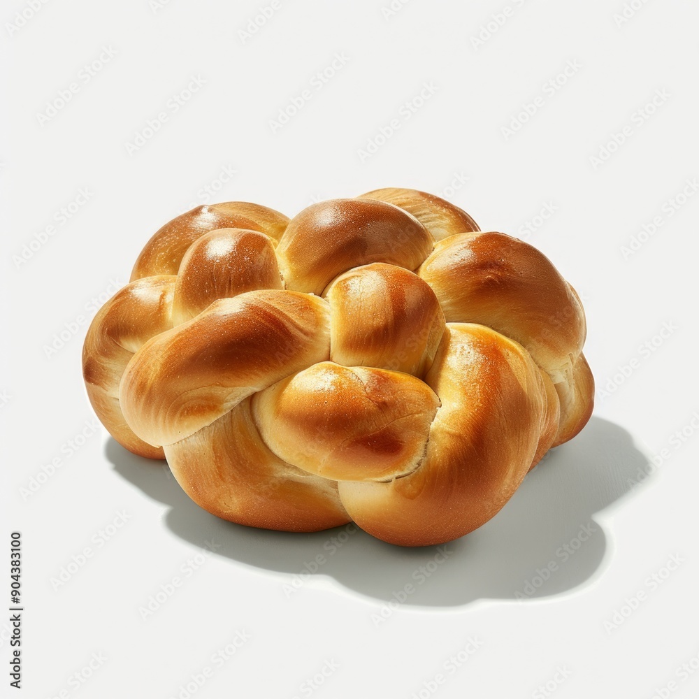Medium shot of Sweet bread bun, isolated on a white background, bright and vivid tonality Medium shot of Sweet bread bun, isolated on a white background, bright and vivid tonality
