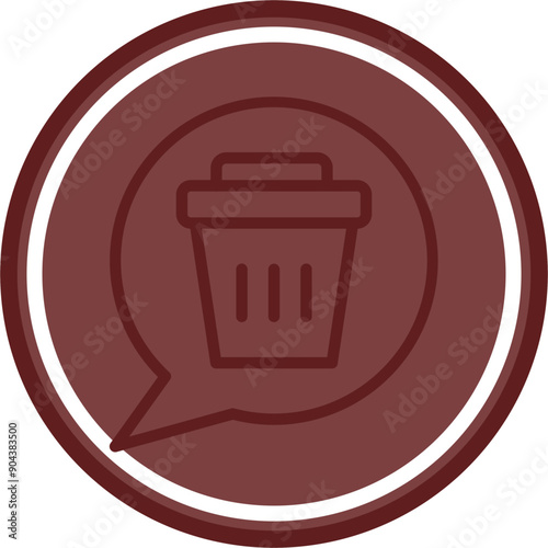 Delete Message Vector Line Double Circle Maroon