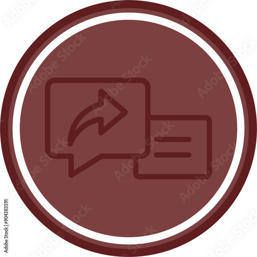 Forward Message Vector Line Double Circle Maroon