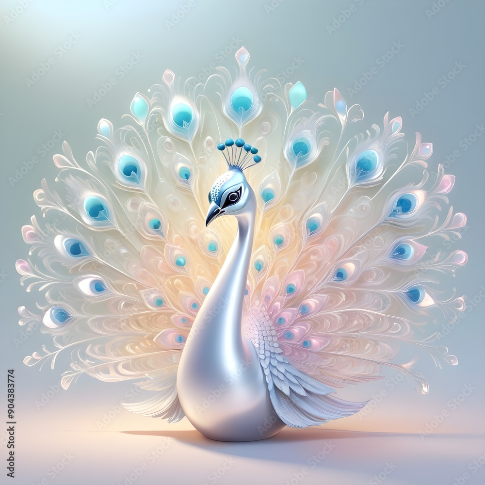 Fototapeta premium glass peacock feather