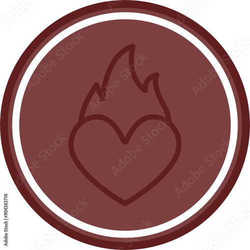 Passion Vector Line Double Circle Maroon