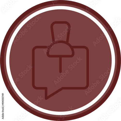 Pinned Vector Line Double Circle Maroon