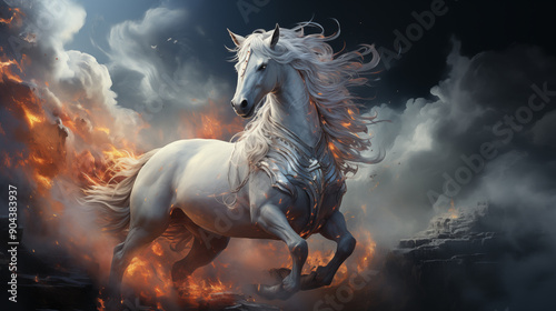Behold a unicorn with horn and wings, a creature of pure fantasy. This video highlights the unicorn's mythical charm, making it a mesmerizing sight for unicorn enthusiasts.