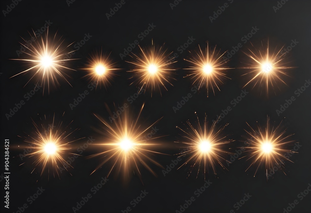 Golden lights on a black background Golden lights on a black background