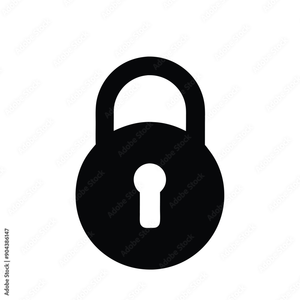 lock icon vector art silhouette, illustration lock icon vector art silhouette, illustration