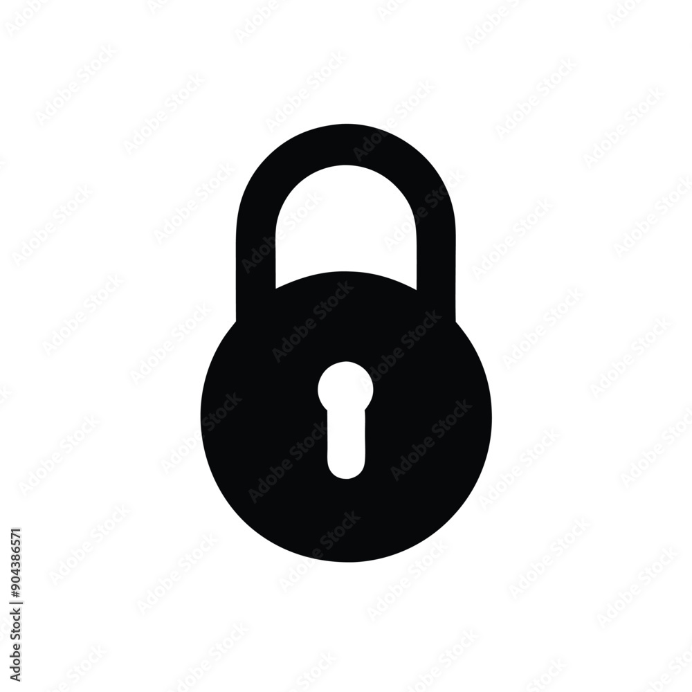 lock icon vector art silhouette, illustration 