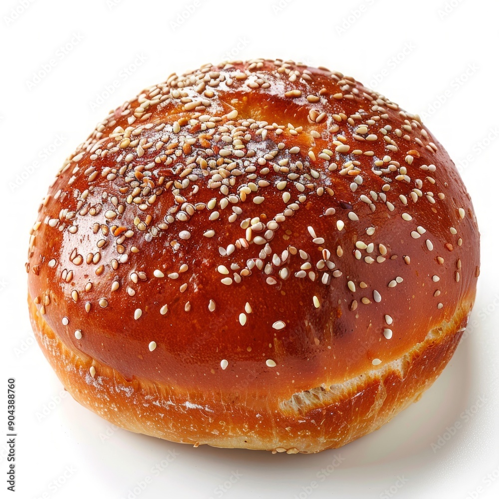 Medium shot of Sweet bread bun, isolated on a white background, bright and vivid tonality Medium shot of Sweet bread bun, isolated on a white background, bright and vivid tonality