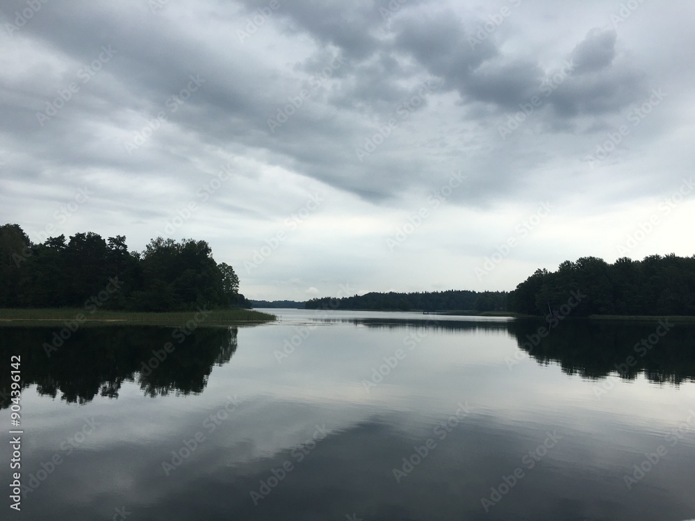 Fototapeta premium clouds over the river