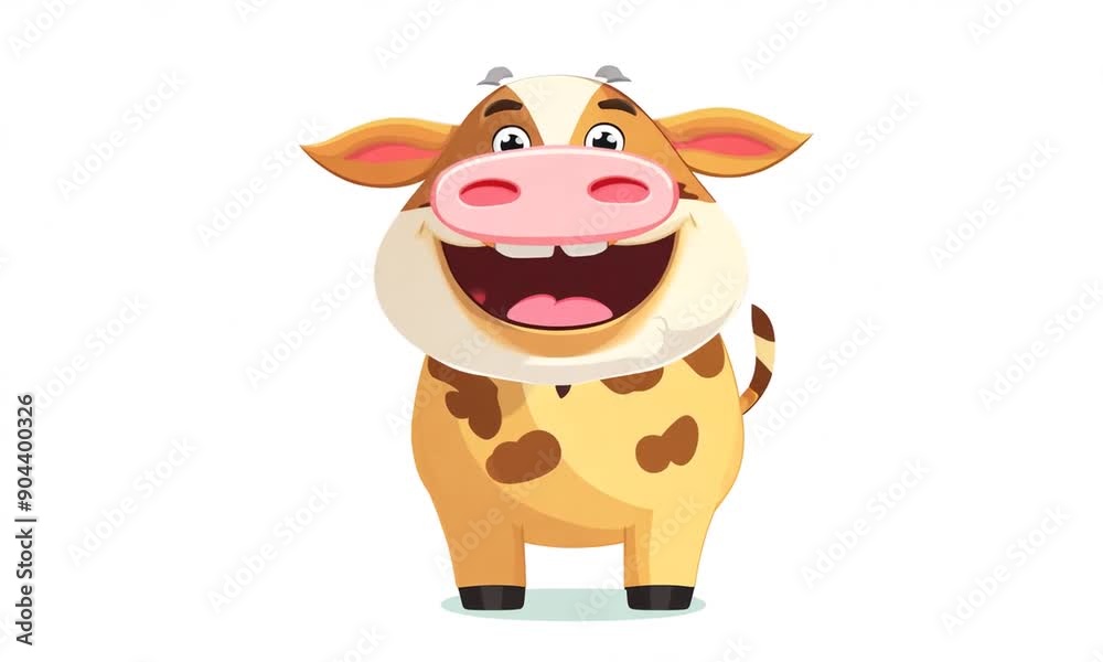 Cute cartoon cow isolated on white background. Vector illustration Cute cartoon cow isolated on white background. Vector illustration