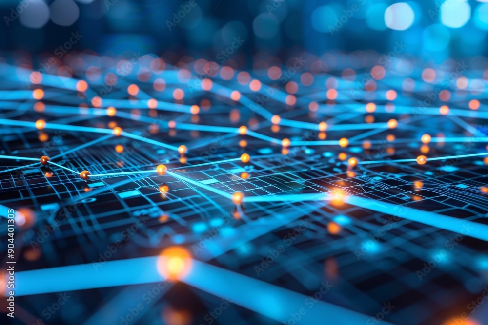 Futuristic circuit board pathways mimicking a brain network blending technology with human cognition. Futuristic circuit board pathways mimicking a brain network blending technology with human cognition.