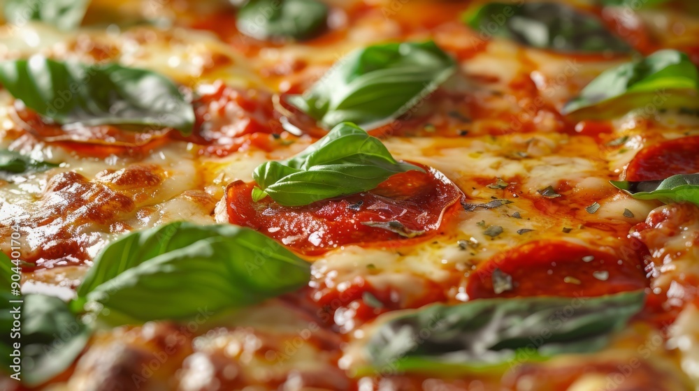 Enjoy a Delicious Vegan Pizza topped with Fresh Basil and PlantBased Pepperoni options Enjoy a Delicious Vegan Pizza topped with Fresh Basil and PlantBased Pepperoni options