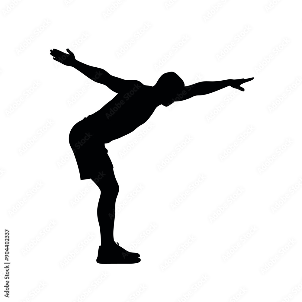 A man doing yoga pose vector silhouette, black color silhouette, isloated white background A man doing yoga pose vector silhouette, black color silhouette, isloated white background