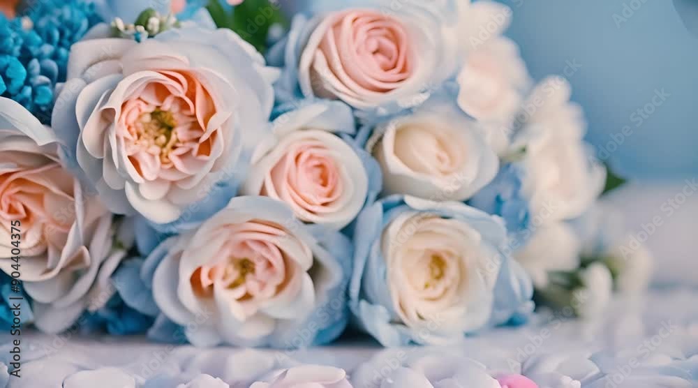 a delightful bouquet of white and pink floribunda roses closeup view a delightful bouquet of white and pink floribunda roses closeup view