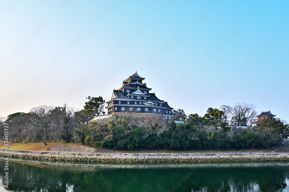 早朝の岡山城　岡山県岡山市