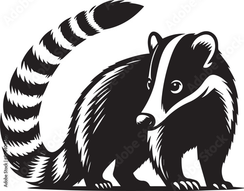 Coati vector silhouette illustration logo