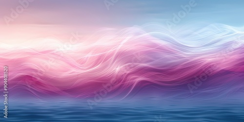 Dreamy pastel landscape with soft hues and gentle flowing lines