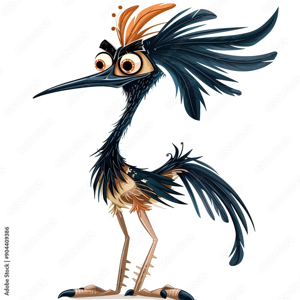 Obraz premium Roadrunner Edgy fashion cartoon isolated whitebackground