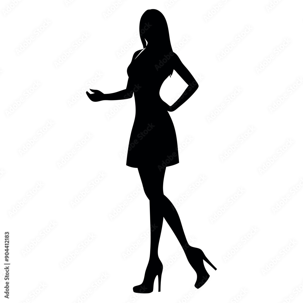 a woman stand with wear high heel, and holding one high heel isolated white background a woman stand with wear high heel, and holding one high heel isolated white background