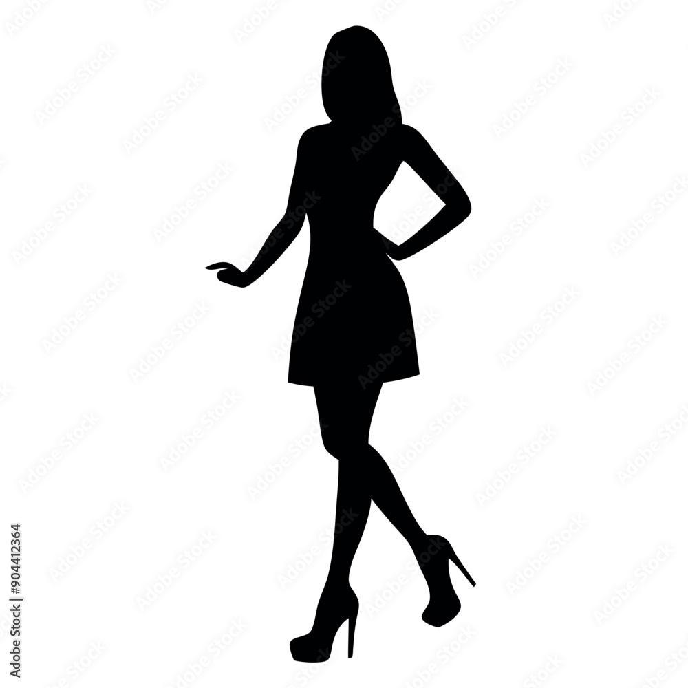 a woman stand with wear high heel, and holding one high heel isolated white background a woman stand with wear high heel, and holding one high heel isolated white background