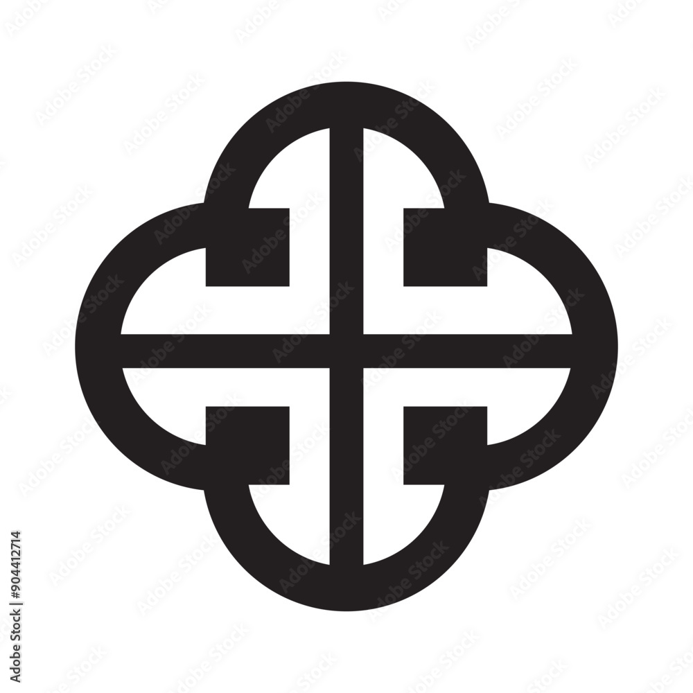 Vector Gothic Cross. Symmetrical black geometric cross with circular ends and center on white background. Ideal for modern designs, logos, and tattoos. High-quality vector, scalable for any project. Vector Gothic Cross. Symmetrical black geometric cross with circular ends and center on white background. Ideal for modern designs, logos, and tattoos. High-quality vector, scalable for any project.