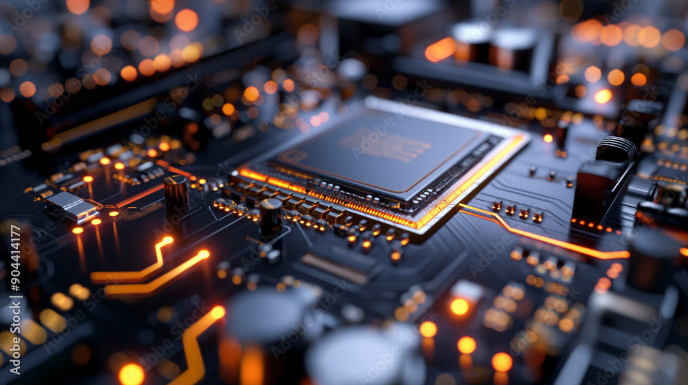 A high-resolution image of a new generation video card being produced A high-resolution image of a new generation video card being produced