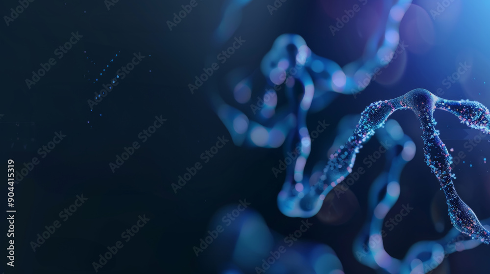Obraz premium Molecular structure and abstract DNA strand