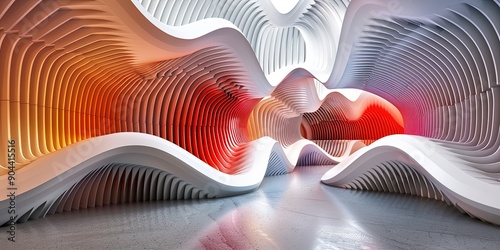 Abstract forms and colors creating a modern and futuristic design