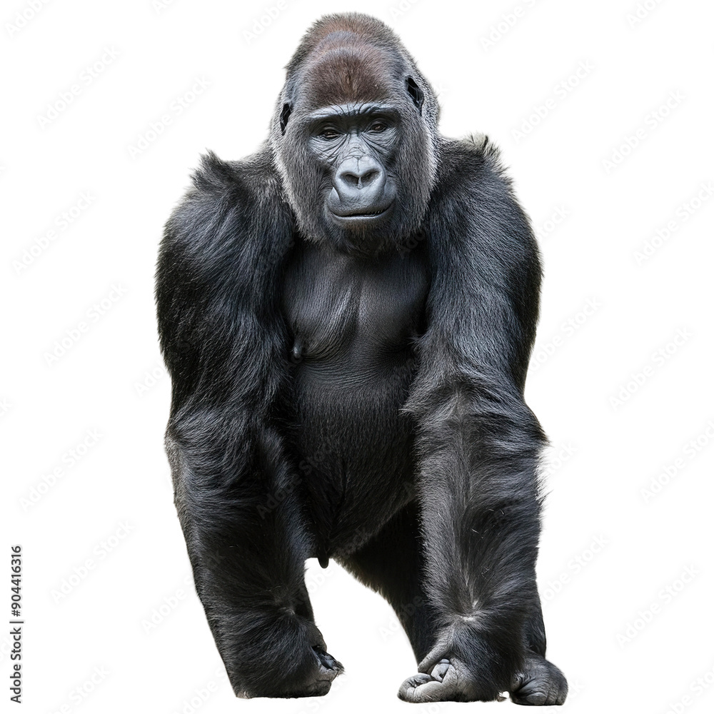 Majestic gorilla in a powerful pose, showcasing strength and elegance in its natural habitat. Majestic gorilla in a powerful pose, showcasing strength and elegance in its natural habitat.