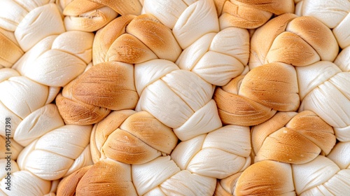   A close-up of several loaves of bread that appear to be photoshopped or artificially designed with an unusual appearance