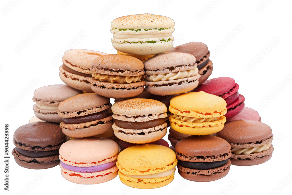 Fototapeta premium A colorful assortment of macarons cut out