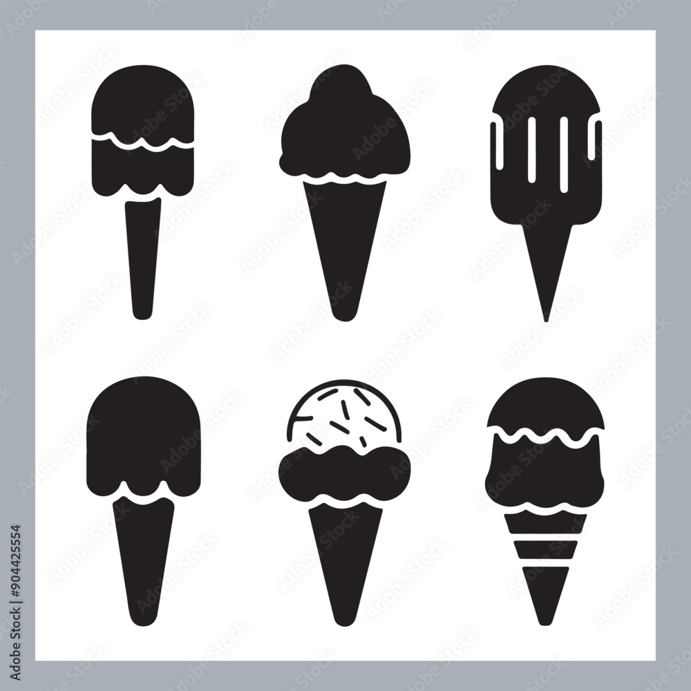 Ice cream logo, with minimalist style. Ice cream silhouette vector, Ice cream silhouette set vector design big pack of illustration and icon Ice cream logo, with minimalist style. Ice cream silhouette vector, Ice cream silhouette set vector design big pack of illustration and icon