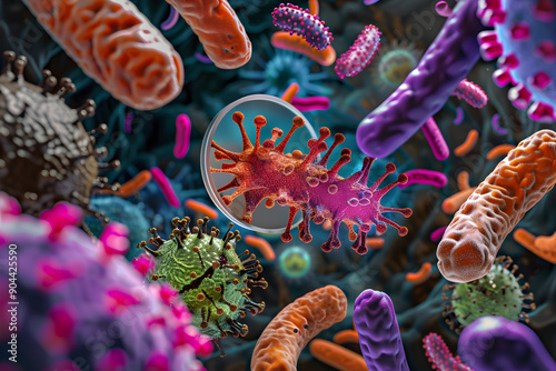 Detailed Medical Illustration of Tuberculosis Coinfection and its Prevalence in Various Diseases photo