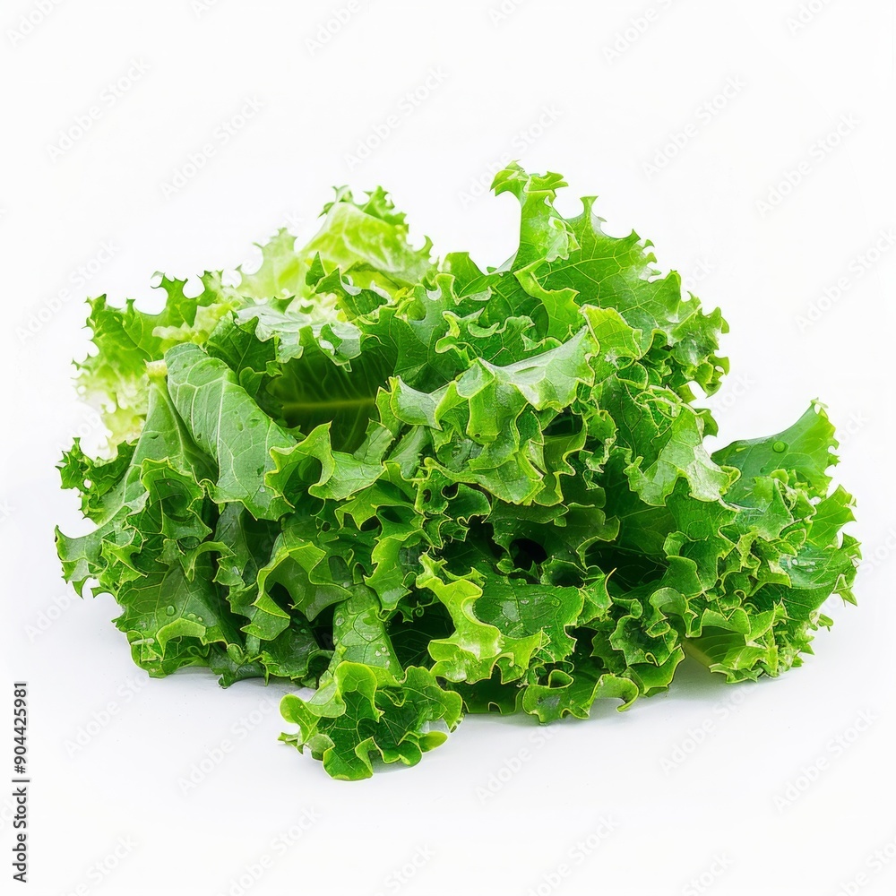 Medium shot of Fresh green lettuce, isolated on a white background, Medium shot of Fresh green lettuce, isolated on a white background,