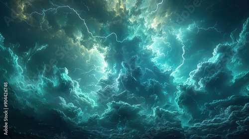 Dramatic stormy ocean waves under a powerful sky, showcasing the beauty of nature's forces.