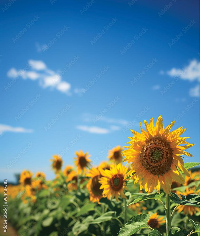 Sunflower field against the blue sky Sunflower field against the blue sky