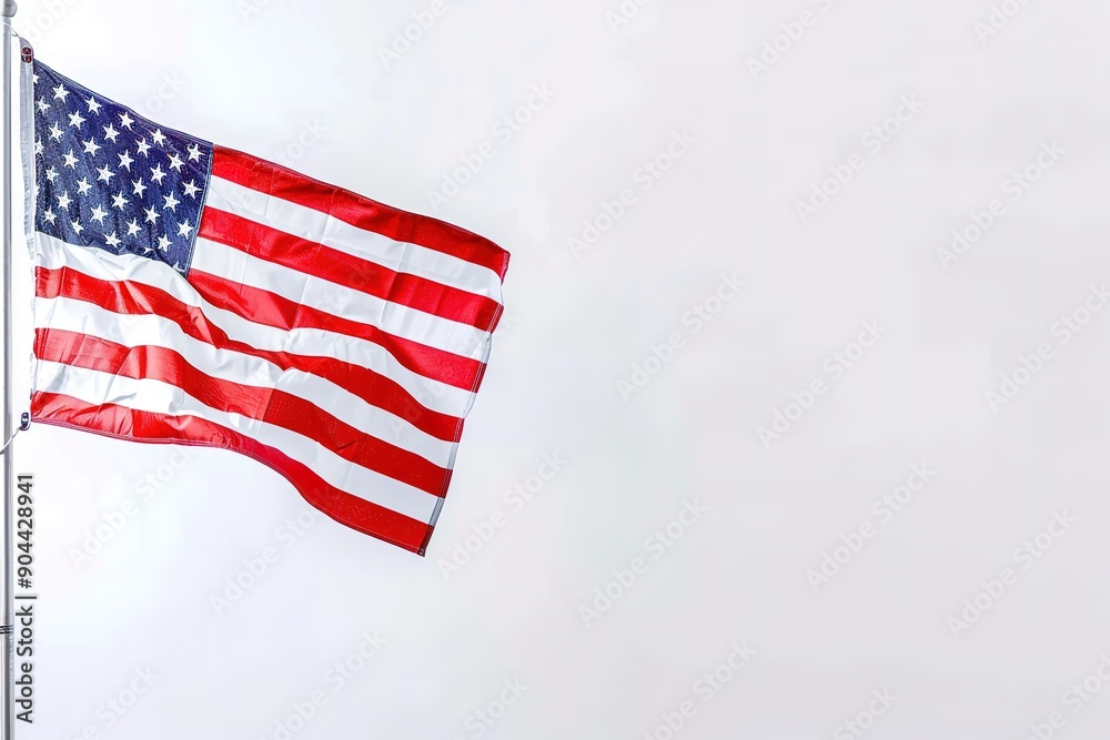 Obraz premium American flag waving with empty space for text