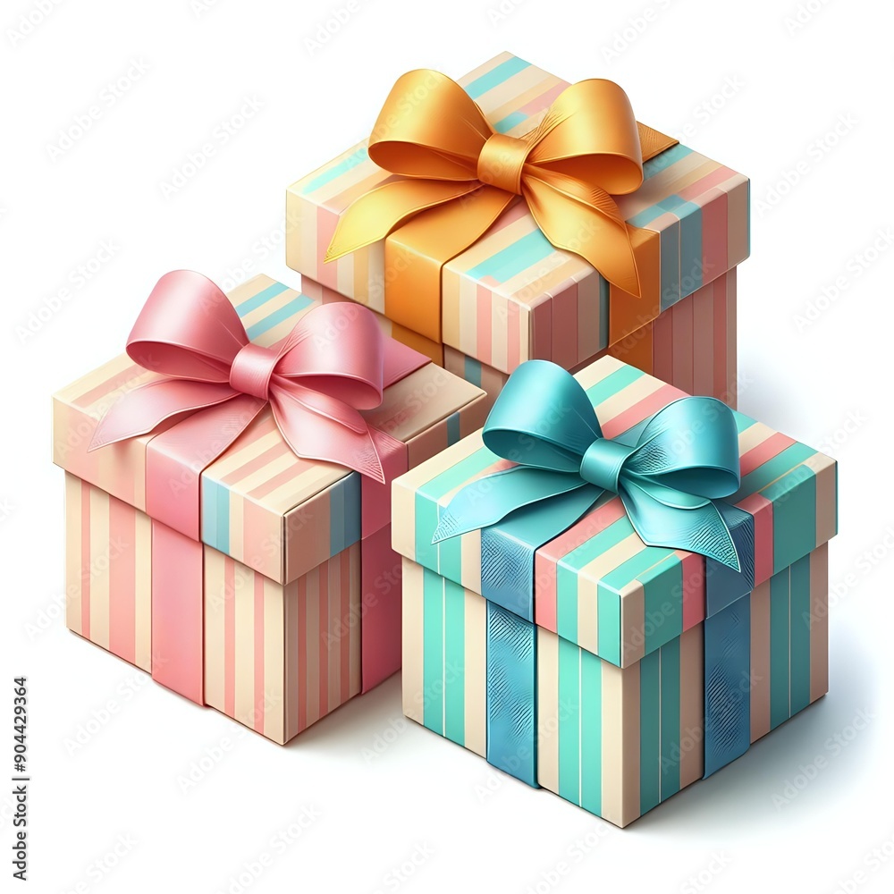 Obraz premium colorfull gift boxes isolated on white